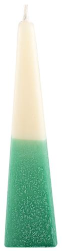 Art Judaica: Havdalah Candle - Two Tone Pyramid Style Green