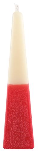 Art Judaica: Havdalah Candle - Two Tone Pyramid Style Red