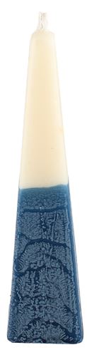 Art Judaica: Havdalah Candle - Two Tone Pyramid Style Blue