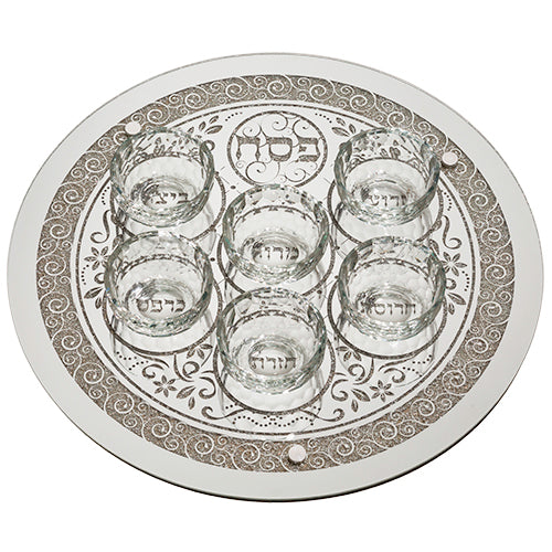 Art Judaica: Pesach Plate - Glass