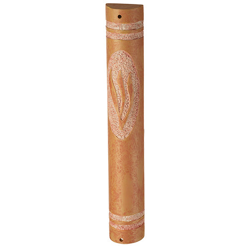 Art Judaica: Mezuzah Case - Brown Polyresin 15cm