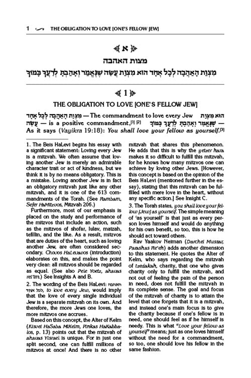 Beis Halevi on Ahavas Yisrael