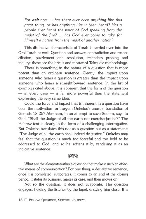 Artsctroll: Biblical Questions, Spiritual Journeys by Rabbi Emanuel Feldman