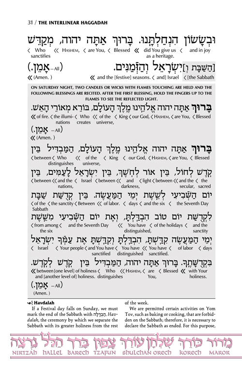 Artscroll: Schottenstein Ed Interlinear Haggadah - P/B by Rabbi Menachem Davis