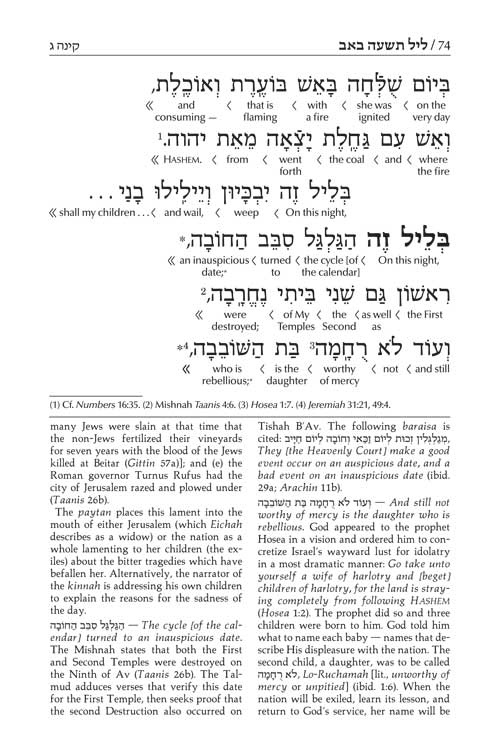 Schottenstein Ed Kinnos / Tishah B'av Siddur - Ashkenaz - Full Size H/C