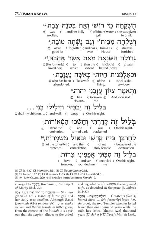 Schottenstein Ed Kinnos / Tishah B'av Siddur - Ashkenaz - Full Size H/C