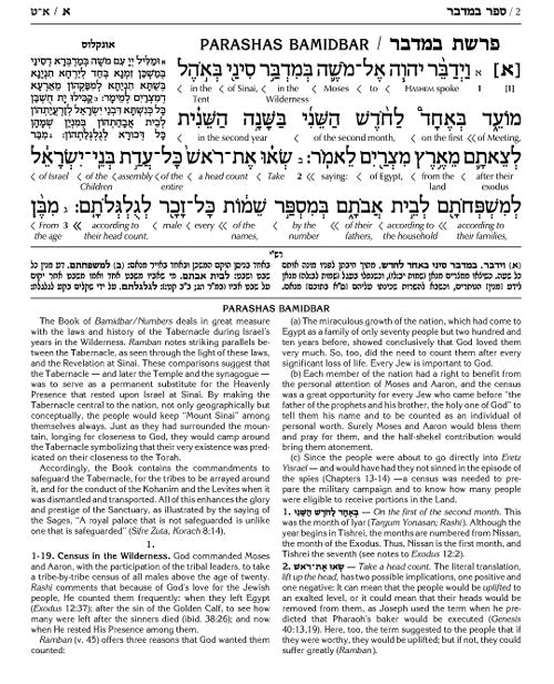 Schottenstein Ed Interlinear Chumash Vol 4: Bamidbar / Numbers