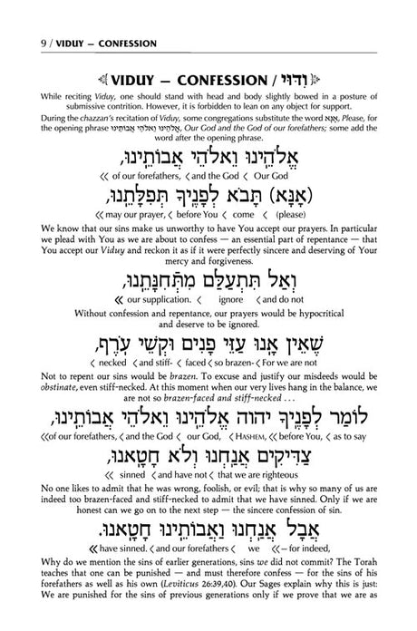 Artscroll: Intrelinear Viduy / Confession by Rabbi Menachem Davis