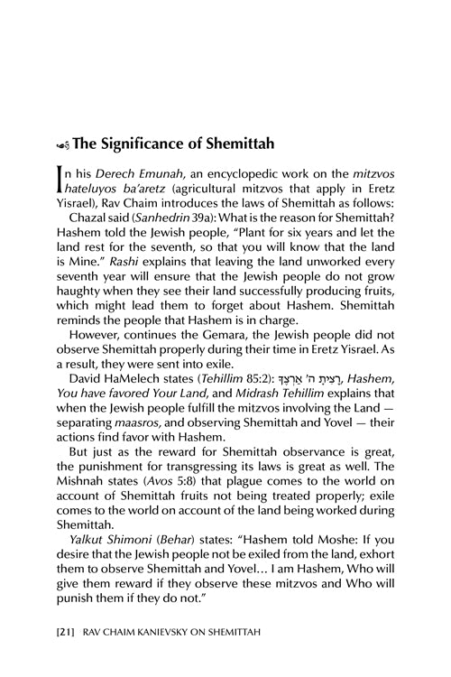 Rav Chaim Kanievsky on Shemittah