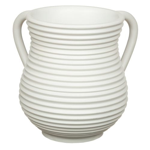 Art Judaica: Washing Cup - Polyresin-Ceramic Effect- White