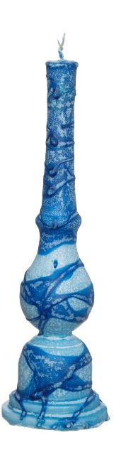 Art Judaica: Havdalah Candle Two Tone Lamp style - Blue/Turqoise