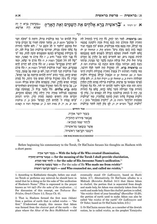 Or HaChaim Bereishis/Genesis Vol. 1: Bereishis – Chayei Sarah - Yaakov and Ilana Melohn Edition