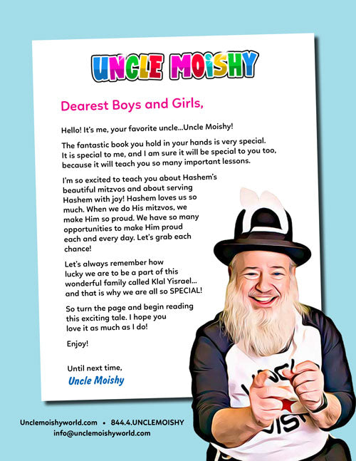 Uncle Moishy Book + CD + FREE Mitzvah Note Pad!