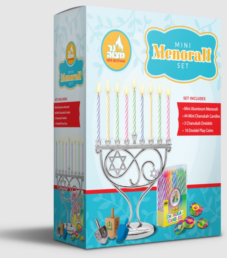 Ner Mitzvah Menorah Candle Set Mini