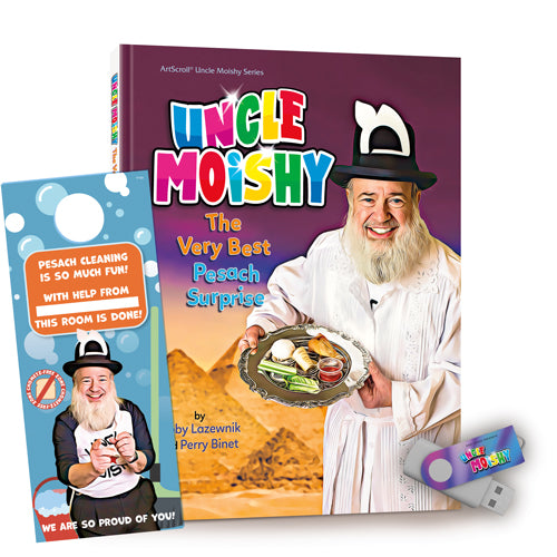 Uncle Moishy Pesach Book + USB + FREE Door Hangers!