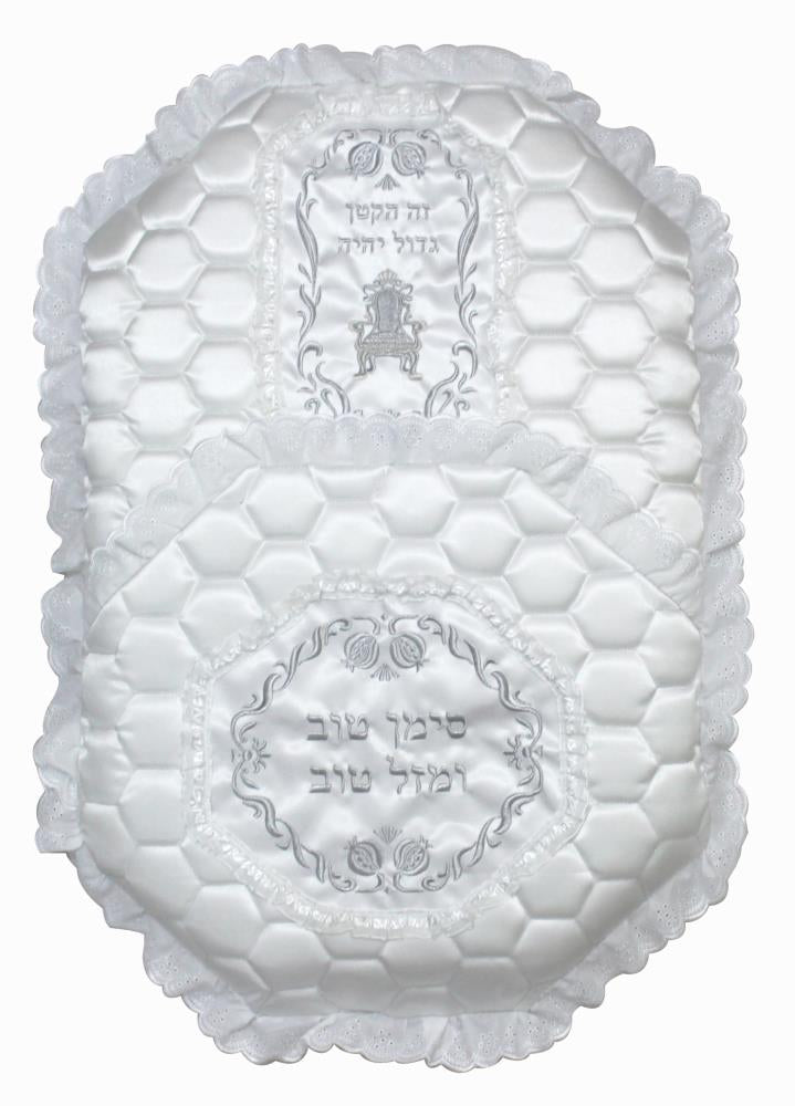 Art Judaica: Brit Pillow - Satin - Octagon Shape Thick Embroidery