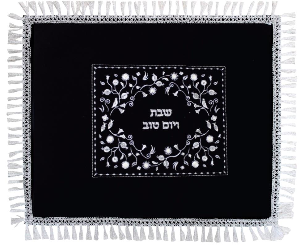 Art Judaica: Challah Cover - Velvet-Floral Design