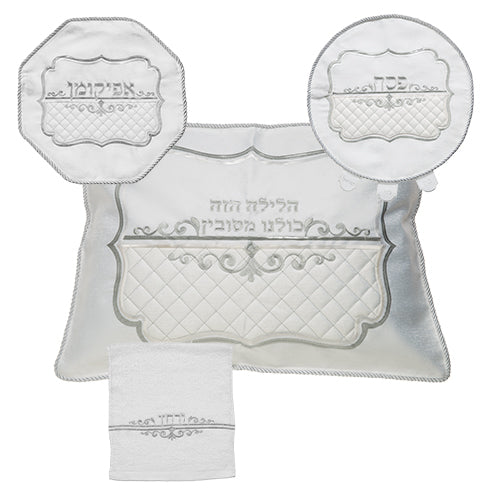 Art Judaica:Pesach Set 4 Pc-Brockett- Matzah, Afikoman,Pillow Covers with Towel